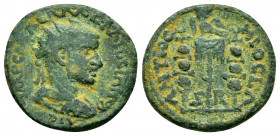 PISIDIA.Antiochia.Aemilian.(253).Ae.

Obv : IMP C M AEM AEMILLIANO AVG.
Radiate, draped, cuirassed bust right.

Rev : ANTIOC-CH LCO.
Vexilium surmount...