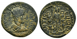 PISIDIA.Antioch.Valerian I.(253-260).Ae.

Obv : IMP CAE R ASLL OVAΛEHIR.
Radiate, draped and cuirassed bust to right.

Rev : ANTIO-C-H-I COL, S-R.
Leg...