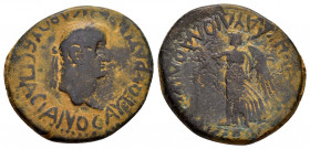 LYCAONIA.Laodicea Catacecaumene .Vespasian.(69-79).Ae.

Obv : ΑΥΤΟΚΡΑΤWΡ ΚΑΙϹΑΡ ΟΥƐϹΠΑϹΙΑΝΟϹ.
Laureate head to right.

Rev : ϹƐΒΑϹΤΗ ΝƐΙΚΗ ΚΛΑΥΔΙΟΛΑΟΔ...