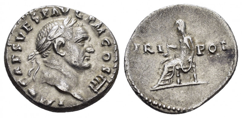 VESPASIAN.(69-79).Rome.Denarius.

Obv : IMP CAES VESP AVG P M.
Head of Vespas...