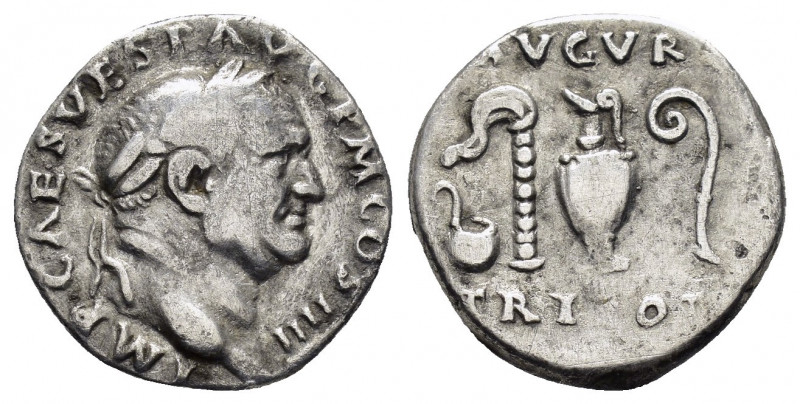 VESPASIAN.(69-79). Rome.Denarius.

Obv : IMP CAES VESP AVG P M COS IIII.
Head of...