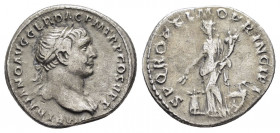 TRAJAN.(98-117).Rome.Denarius.

Obv : IMP TRAIANO AVG GER DAC P M TR P COS V P P.
Bust of Trajan, laureate, draped, cuirassed, right.

Rev : S P ...