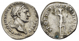 TRAJAN.(98-117).Rome.Denarius.

Obv : IMP TRAIANO AVG GER DAC P M TR P COS V P P.
Bust of Trajan, laureate, draped on left shoulder, right.

Rev ...
