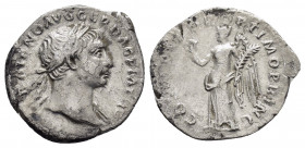 TRAJAN.(98-117).Rome.Denarius.

Obv : IMP TRAIANO AVG GER DAC P M TR P.
Bust of Trajan, laureate, right.

Rev : COS V P P S P Q R OPTIMO PRINC.
Victor...