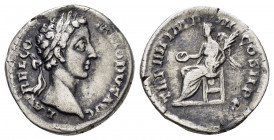 COMMODUS.(177-192).Rome.Denarius.

Obv : L AVREL COMMODVS AVG.
Head of Commodus, laureate, right.

Rev : TR P IIII IMP III COS II P P.
Victory, winged...