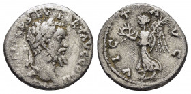 SEPTIMIUS SEVERUS.(193-211). Denarius. Rome.

Obv : IMP CAE L SEP SEV PERT AVG COS II.
Head of Septimius Severus, laureate, right.

Rev : VICT AVG
Typ...