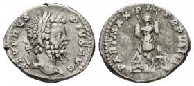 SEPTIMIUS SEVERUS.(193-211).Rome.Denarius.

Obv : SEVERVS PIVS AVG.
Head of Septimius Severus, laureate, right.

Rev : PART MAX P M TR P VIIII.
Two ca...
