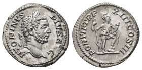 CARACALLA (198-217).Rome.Denarius. 

Obv : ANTONINVS PIVS AVG.
Head of Caracalla, laureate, bearded, right.

Rev : PONTIF TR P XIII COS III.
Virtus, h...