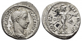 SEVERUS ALEXANDER.(222-235).Rome.Denarius.

Obv : IMP C M AVR SEV ALEXAND AVG.
Bust of Severus Alexander, laureate, draped, right.

Rev : P M TR P III...
