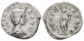 JULIA MAESA.(218-222).Rome.Denarius.

Obv : IVLIA MAESA AVG.
Bust of Julia Maesa, hair waved and turned up low at the back, draped, right.

Rev : FECV...