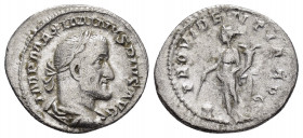 MAXIMINUS I.(235-238).Rome.Denarius.

Obv : IMP MAXIMINVS PIVS AVG.
Laureate, draped and cuirassed bust of Maximinus to right. 

Rev : FIDES MILITVM.
...