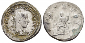 GORDIAN III.(238-244).Rome.Antoninianus.

Obv : IMP GORDIANVS PIVS FEL AVG.
Bust of Gordian III, radiate, draped, cuirassed, right.

Rev : CONCORDIA M...