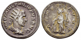 PHILIP I.(244-249).Rome.Antoninianus.

Obv : IMP M IVL PHILIPPVS AVG.
Bust of Philip the Arab, radiate, draped, cuirassed, right.

Rev : ANNONA AVGG.
...