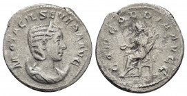 OTACILIA SEVERA .(244-249).Rome.Antoninianus.

Obv : M OTACIL SEVERA AVG.
Bust of Otacilia Severa, diademed, draped, on crescent, right.

Rev : CONCOR...