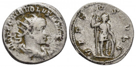 VOLUSIAN.(251-253).Mediolanum.Antoninianus. 

Obv : IMP C C VIB VOLVSIANVS AVG.
Bust of Volusian, radiate, draped, cuirassed, right.

Rev : VIRTVS AVG...