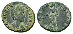 HELENA.(324-329).Constantinople.Ae.

Obv : FL IVL HELENAE AVG.
Diademed and mantled bust right.

Rev : PAX PVBLICA CONS.
Pax standing left, holding br...