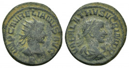 AURELIAN and VABALATHUS.(270-275).Antiochmint.Antoninianus.

Obv : MP C AVRELIANVS AVG A.
Radiate and cuirassed bust of Aurelian right.

Rev : VABALAT...