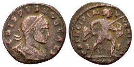 CRISPUS.(316-326).Arles.Ae.

Obv : CRISPVS NOB CAES.
Bust of Crispus, laureate, draped, cuirassed, right.

Rev : PRINCIPIA I-V-VENTVTIS.
Mars, helmete...