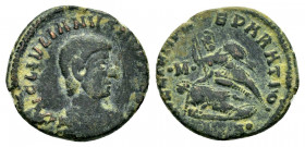 JULIAN II.(361-363).Sirmium.Ae.

Obv : D N IVLIA-NVS NOB C.
Bust of Julian, bareheaded, draped, cuirassed, right.

Rev : FEL TEMP - REPARATIO.
Helmete...