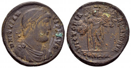 JOVIAN.(363-364).Constantinople.Ae.

Obv : D N IOVIAN-VS P F AVG.
Bust of Jovian, laureate, rosette-diademed, draped, cuirassed, right.

Rev : VICTORI...