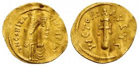 CONSTANS II (641-668). Constantinople.Tremissis.

Obv : dN CONSTANTINUS PP AV.
Pearl diademed, draped, cuirassed bust right.

Rev : VICTORIA AUGU...