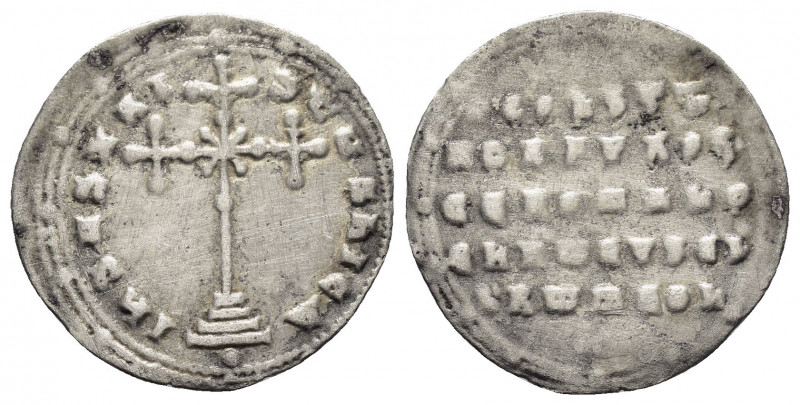 CONSTANTINE VII and ROMANUS I.(945-959).Constantinople.Miliaresion.

Obv : IhSVS...