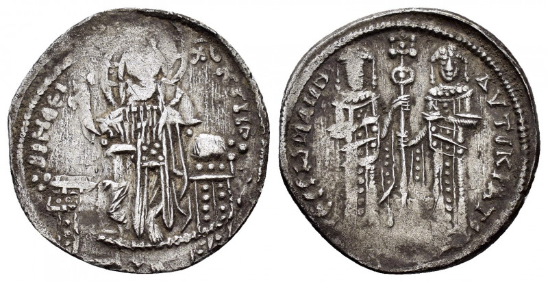 ANDRONICUS II with MICHAEL IX.(1282-1328).Constantinople.Basilikon.

Obv : KVPIE...