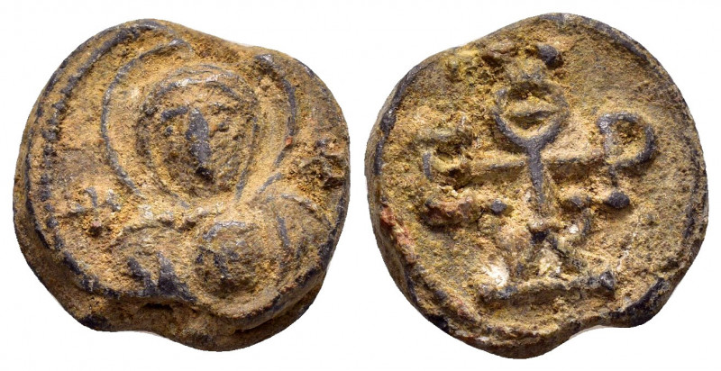 BYZANTINE LEAD SEAL.(Circa 11 th Century).Pb.

Obv : Bust of the Mother of God h...