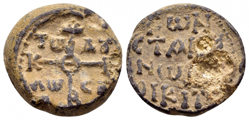 BYZANTINE LEAD SEAL.(Circa 11 th Century).Pb.

Obv : Cruciform invocative monogr...