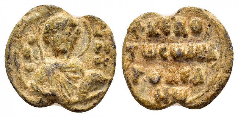 BYZANTINE LEAD SEAL.(Circa 11 th Century).Pb.

Obv : Bust of the Archangel Micha...