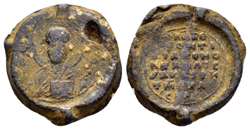 BYZANTINE SEALS.(8th Century).Pb.

Obv : Bust of St Nicholas offering a blessing...