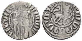 CILICIAN ARMENIA.Hetoum I and Zabel.(1226-1271).Sis.Tram.

Obv : Zabel and Hetoum I standing facing one another, each crowned with head facing and hol...