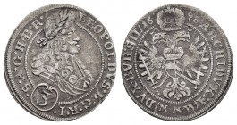 HOLY ROMAN EMPIRE.Leopold I.(1657-1705).Graz.1705.3 Kreuzer. 

Obv : LEOPOLDUS D G R I S A G H BO REX.
Laureate, draped and armored bust right.

Rev :...