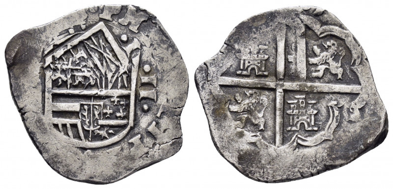 SPAIN. Philip III.(1598-1621).Sevilla.Cob.

Obv : Crowned coat-of-arms.

Rev : A...