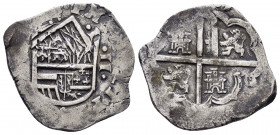 SPAIN. Philip III.(1598-1621).Sevilla.Cob.

Obv : Crowned coat-of-arms.

Rev : Arms of Castille and Leon within ornate quadrilobe.
KM-37.3.

Condition...