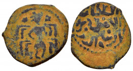 SELJUQ of RUM.Kaykaus II.2nd Reign.(1257-1261).Ae.

Obv : Sultan sitting on throne.

Rev : Arabic legend.
Album 1231G; Izmirlier 654. 

Condition : 

...
