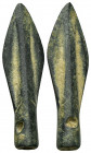 ANCIENT BRONZE ARROW HEADS.(Circa 2 th Century). Ae.

Condition : Very fine.

Weight : 5.7 gr
Diameter : 12x41 mm