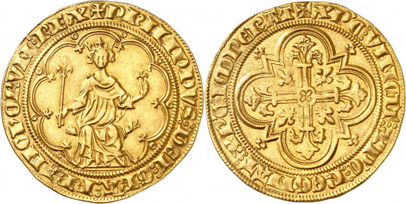 Philippe IV, dit le Bel (1285-1314). Masse d’or ou denier d’or à la masse (1ère ...