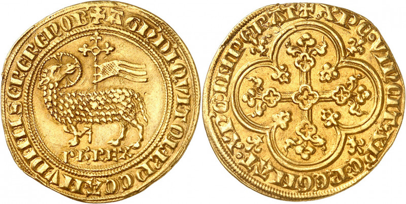 Philippe IV, dit le Bel (1285-1314). Agnel d'or (26 janvier 1311) 4,06 g. A/+ AG...