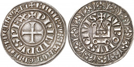 PHILIPPE IV LE BEL (1285-1314).
Gros Tournois (1305?) 4,09 g.
A/ Lég. intérieure + PHILIPPVS REX. Croix au centre. 
Lég. extérieure. BENEDICTV: ......