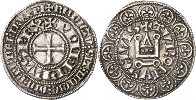 PHILIPPE V LE LONG (1316-1322).
Gros Tournois 3,89 g.
A/ + PHILIPPVS REX. Croi...