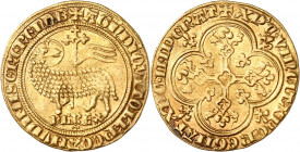 CHARLES IV LE BEL (1322-1328).
Agnel d’or (5 janvier 1322) 4,05 g.
A/ AGN DI QVI TOLL PCCA MVNDI MISERERE NOB / KL REX Dessous croisette. Agneau pas...