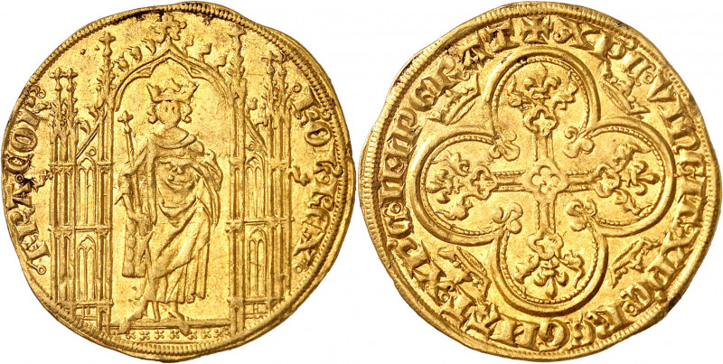 Charles IV le bel (1322-1328). Royal d'or (16 février 1326) 4,17 g. A/(différent...