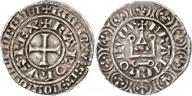 CHARLES IV (1322-1328).
Maille blanche 1,92 g. 1ère émission (2 mars 1323).
A/...