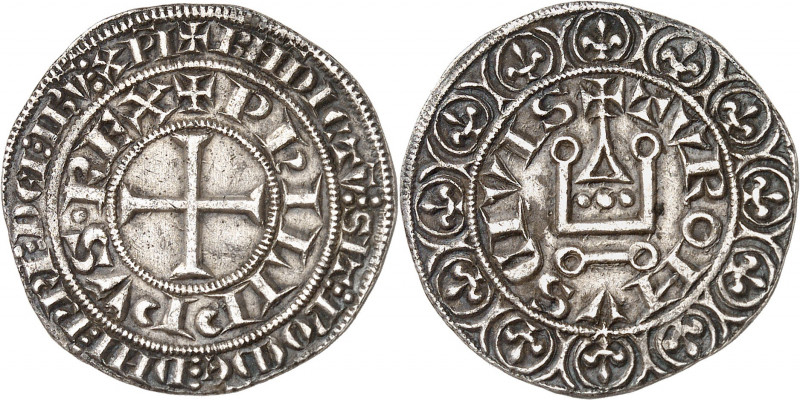 PHILIPPE VI DE VALOIS (1328-1350).
Gros Tournois (6 septembre 1329) 3,98 g.
A/...