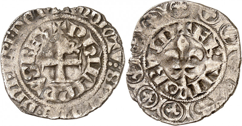 PHILIPPE VI DE VALOIS (1328-1350).
Gros à la fleur de lis 1,55 g. (poids léger,...