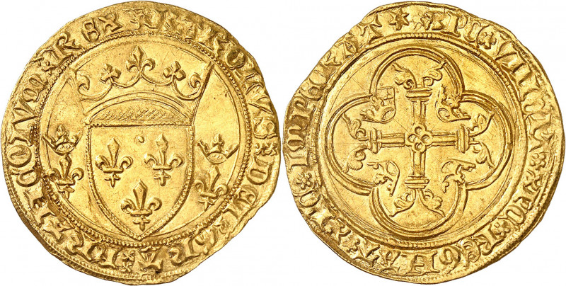 CHARLES VII (1422-1461).
Écu d’or à la couronne 3e type ou écu neuf 1ère émissi...