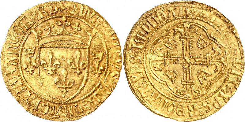 LOUIS XI (1461-1483).
Écu d’or à la couronne, 1ère émission (31 décembre 1461) ...