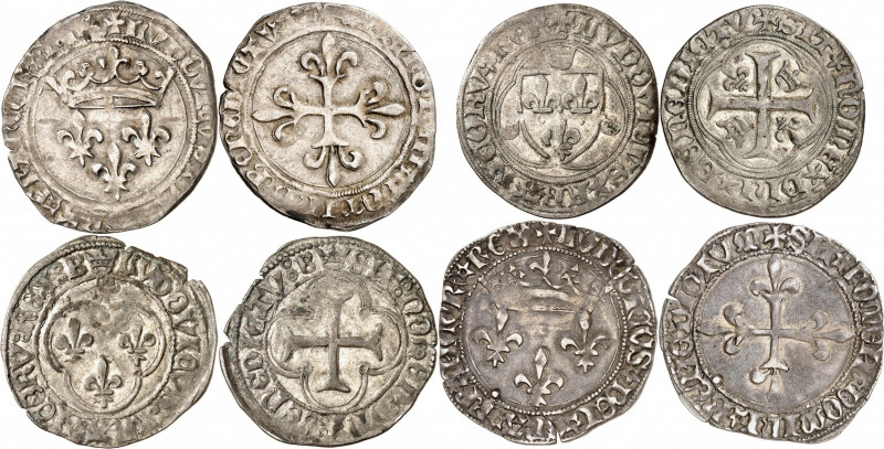 LOUIS XI (1461-1483).
Gros de Roi 3,36 g. Trèfle=Lyon et Point 16e=Tournai. 
D...