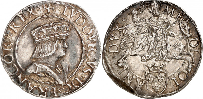 LOUIS XII (1498-1514)-Duché de Milan (1499-1512).
Teston d’argent 9,57 g.
A/ +...